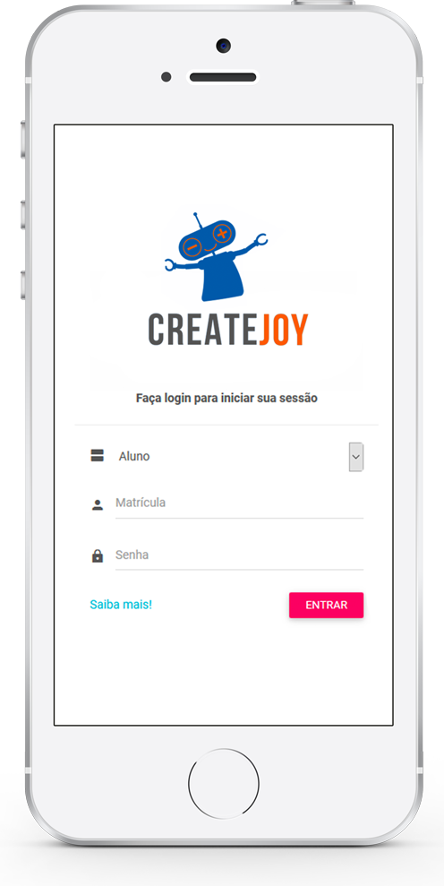 CreateJoy, portal do aluno, faça seu login